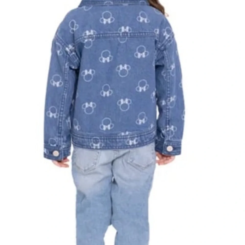 Disney Pink Denim Princess Jacket & Blue Minnie Mouse Print Jean Jacket Set - Picture 6 of 16